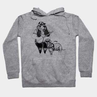 Basset Hound and Banjo, Labrador Retriever too Hoodie